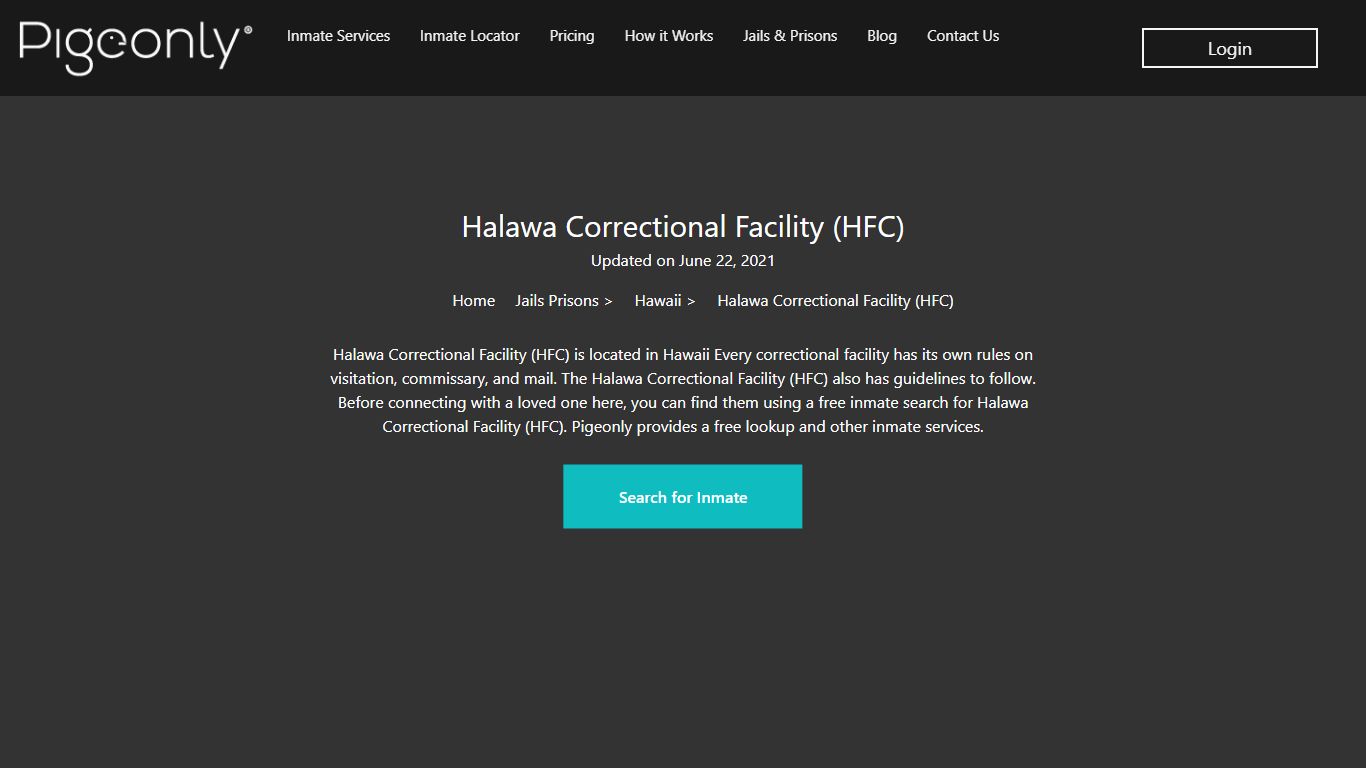 Halawa Correctional Facility (HFC) Inmate Search | Hawaii