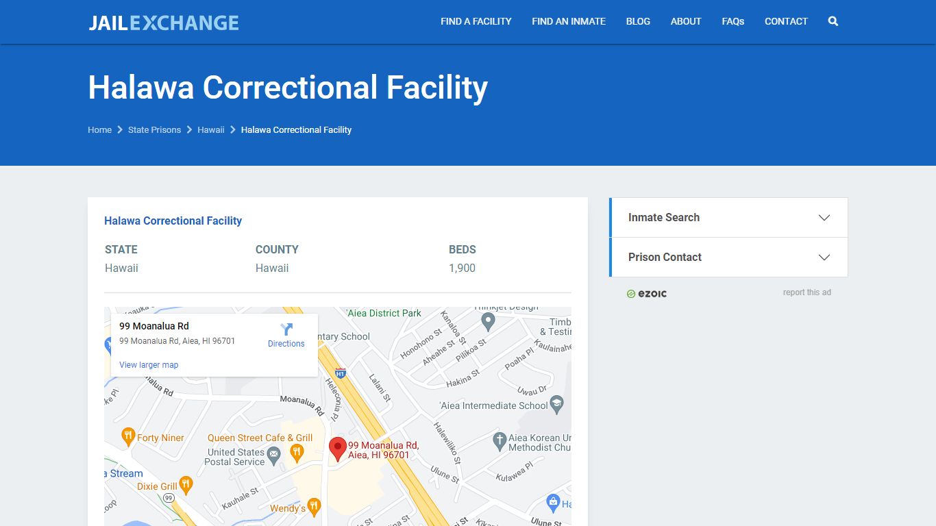 Halawa Correctional Facility Prisoner Search | Visitation ...