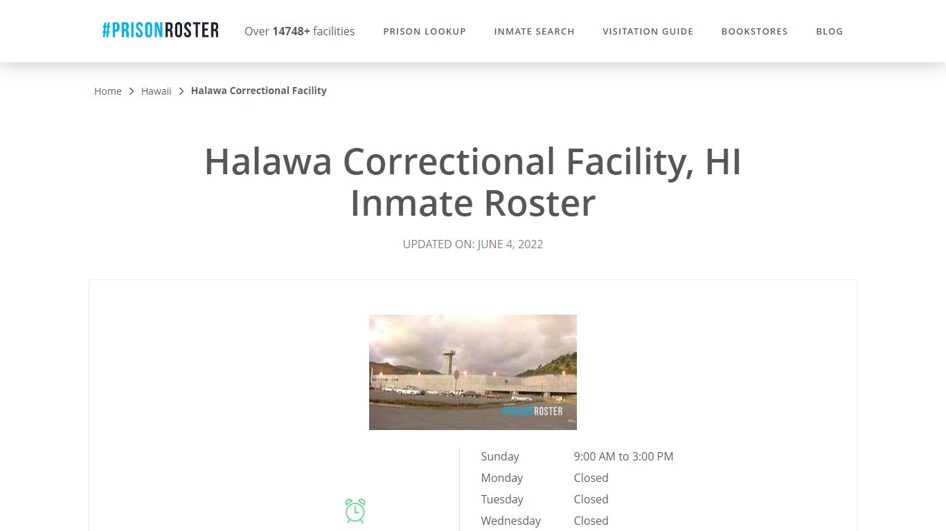 Halawa Correctional Facility, HI Inmate Roster